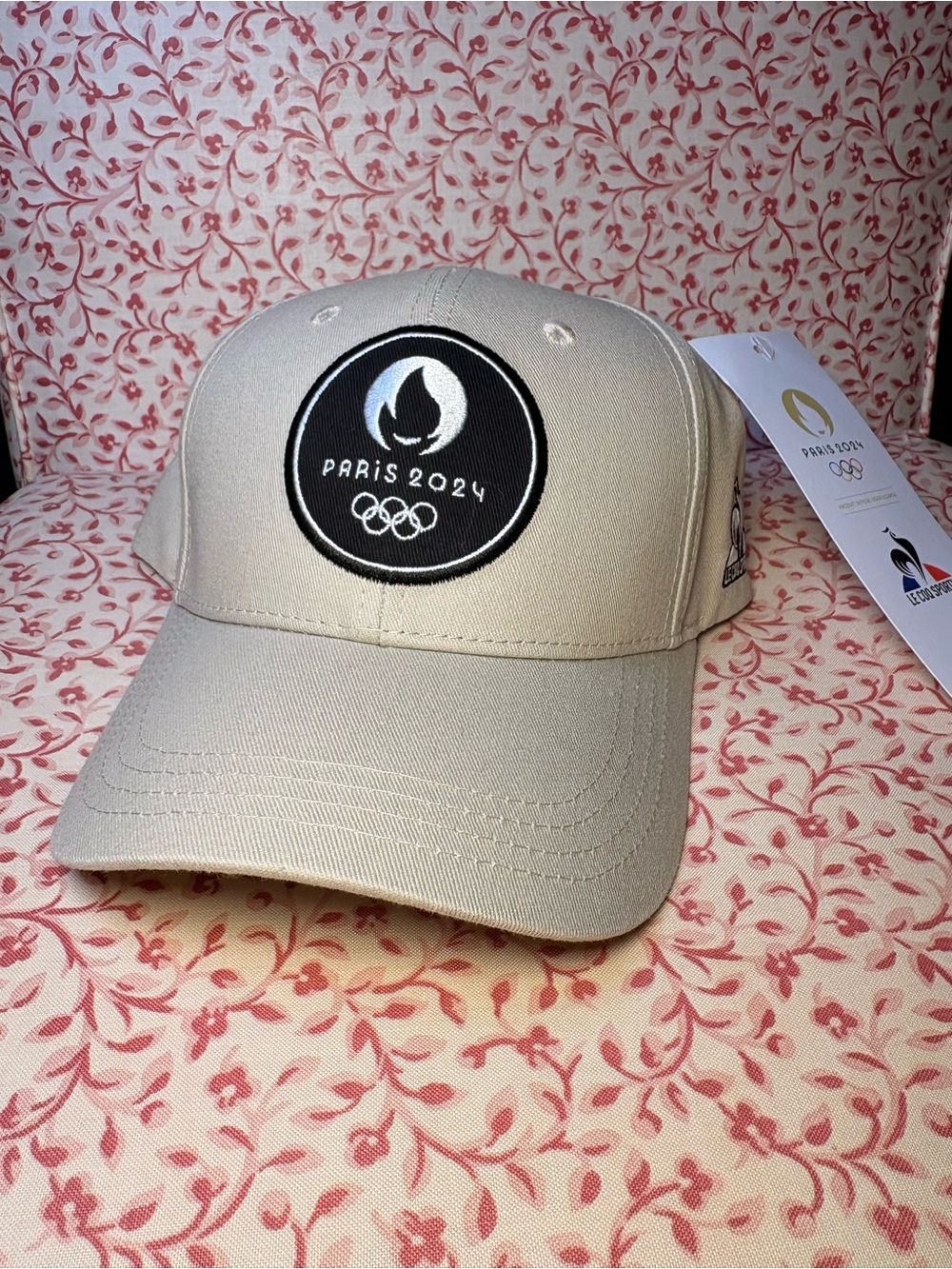 Le Coq Sportif Beige Baseball Cap with Paris 2024 Patch